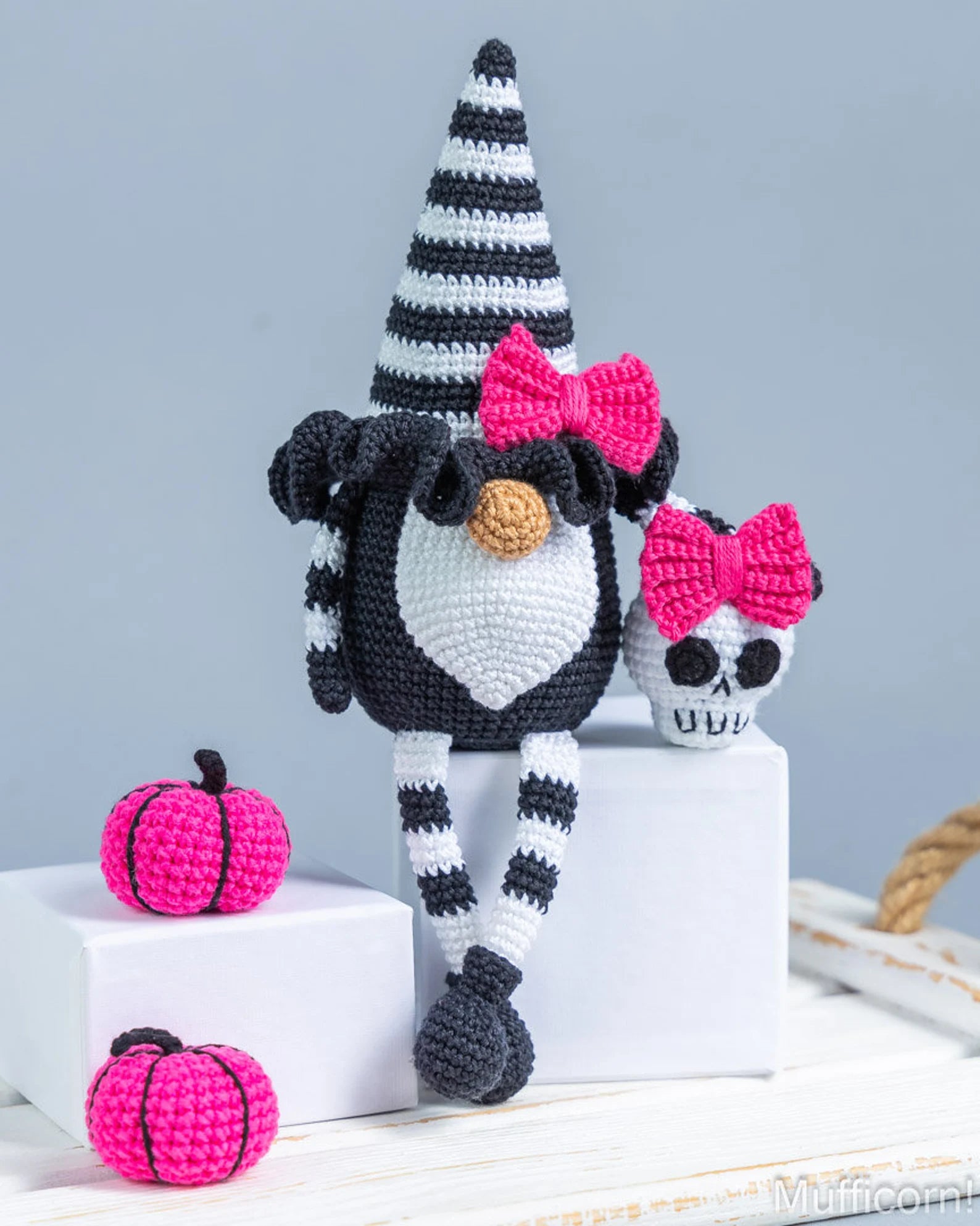Gnome Witch, Keychain Skull, Gnome with Pumpkin & Amigurumi Witch Crochet – Halloween Patterns Bundle