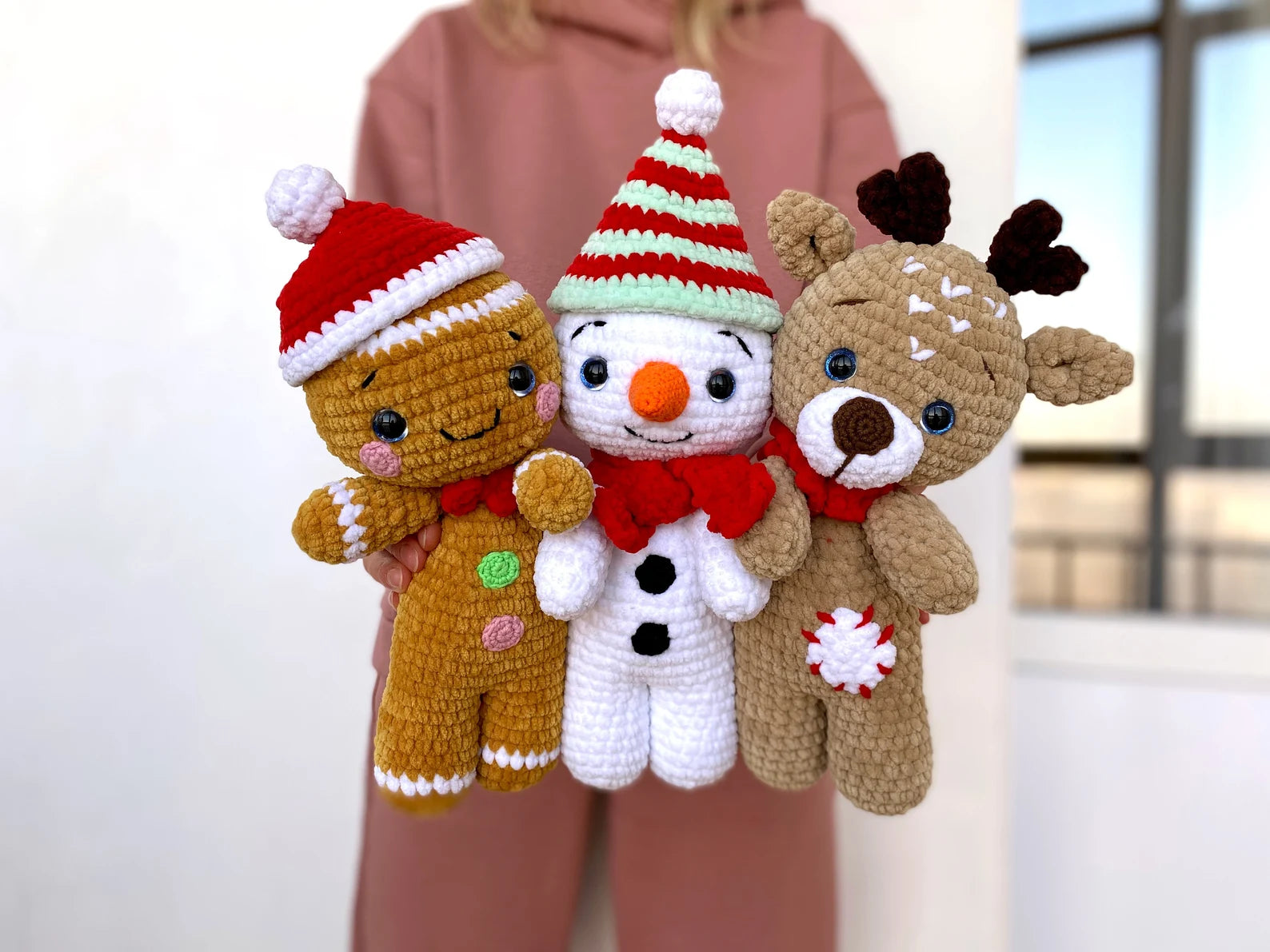 Crochet pattern DEER, GINGERBREAD and SNOWMAN Christmas bundle- New year gift