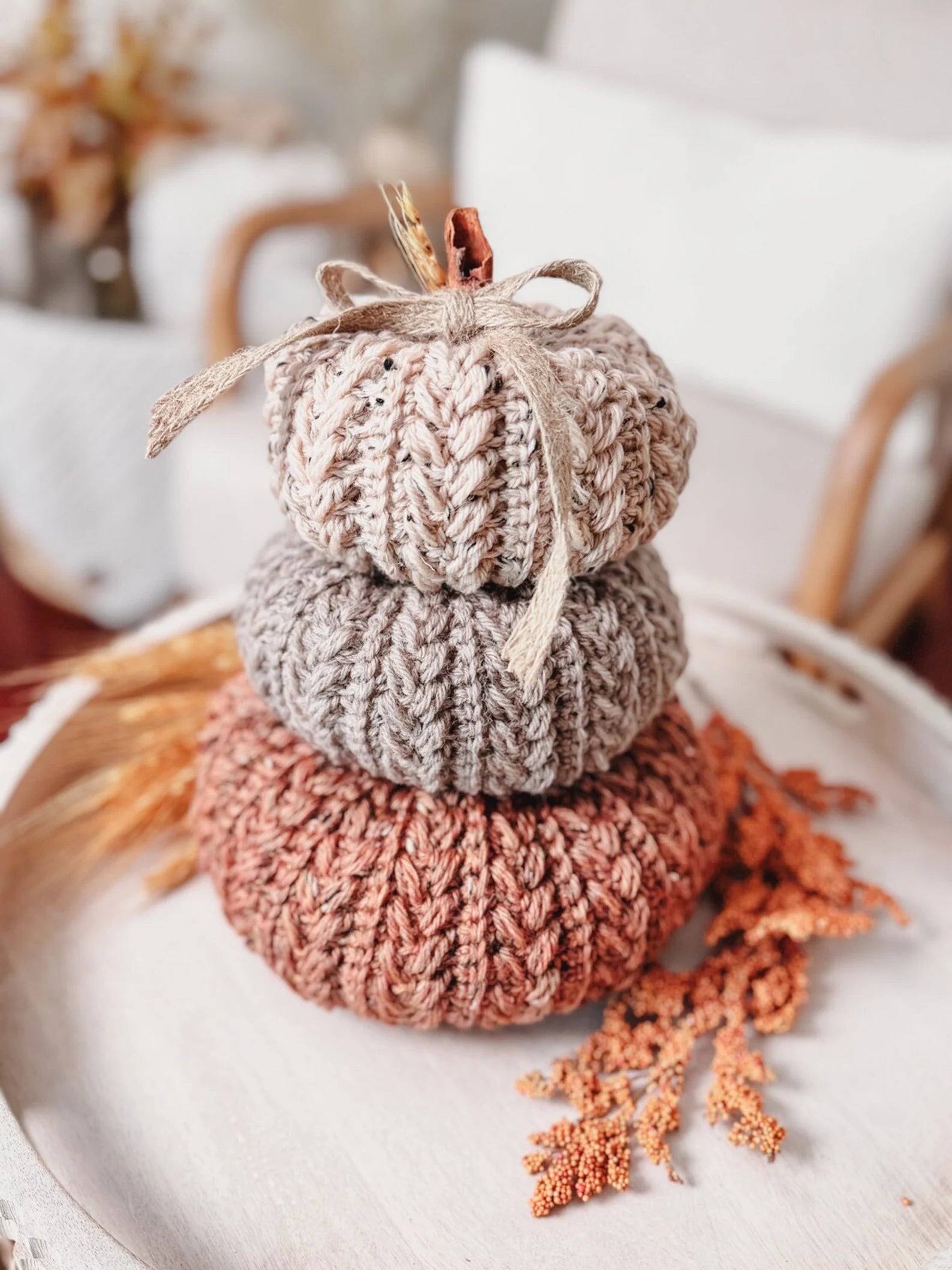 Crochet Pumpkin Pattern | Easy Fall Décor, DIY Wheat Stitch™ Pumpkin PDF Tutorial
