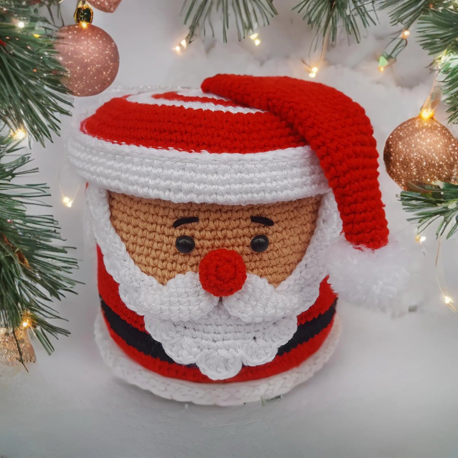 Christmas boxes Santa and Rudolph crochet patterns, christmas gift box